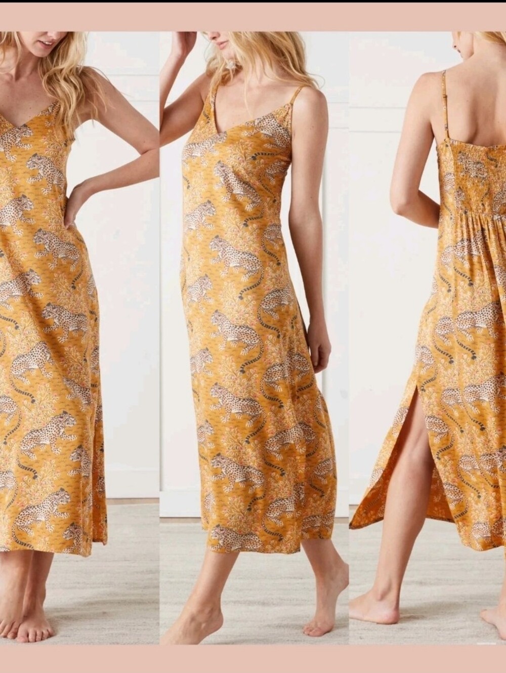 NWT $148 Printfresh [ Large ] Eco Satin Chic to Sleep Nightie in Bagheera U1849
